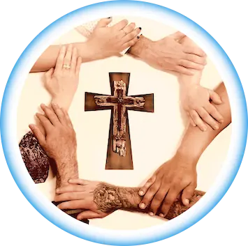 seven hands around the cross
